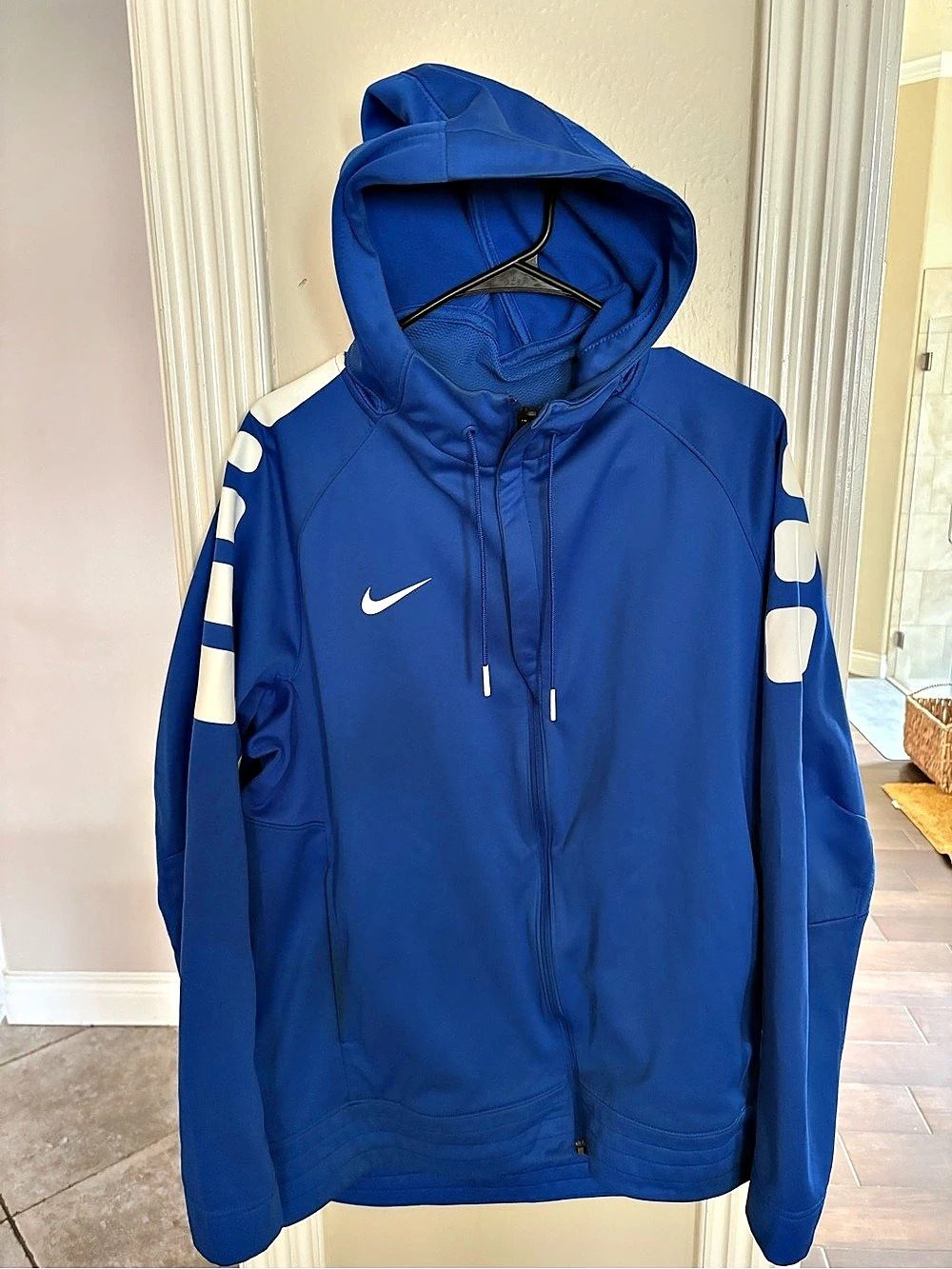 Nike Therma Elite Full-Zip Hoodie Men's Blue & White Jacket Large